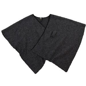 Tempo Paris Sweater Womens S/M Blue Grey Wrap Poncho Cape 80%‎ Wool CottageCore